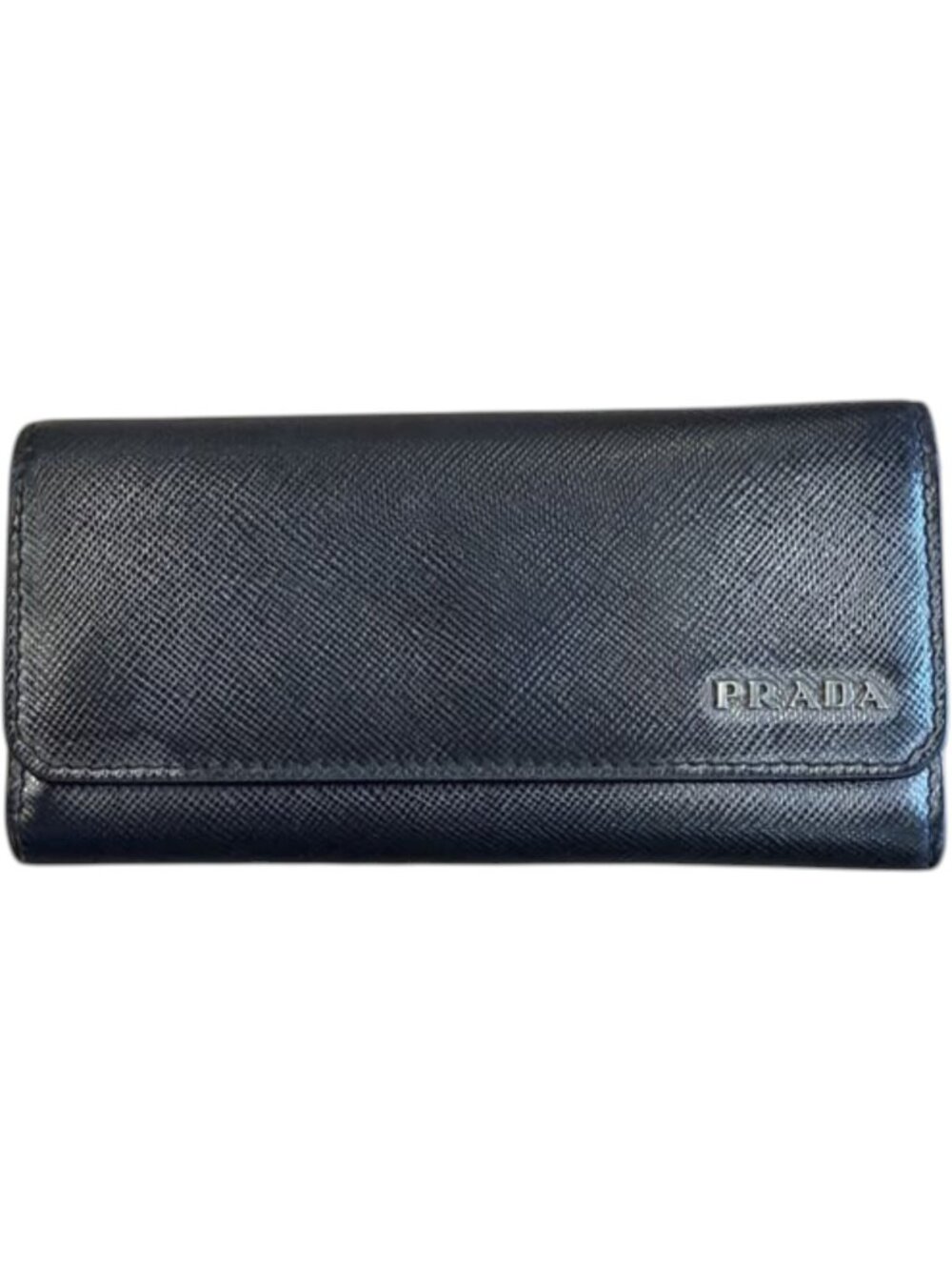 705145CR C1 Prada Key Case Black Leather